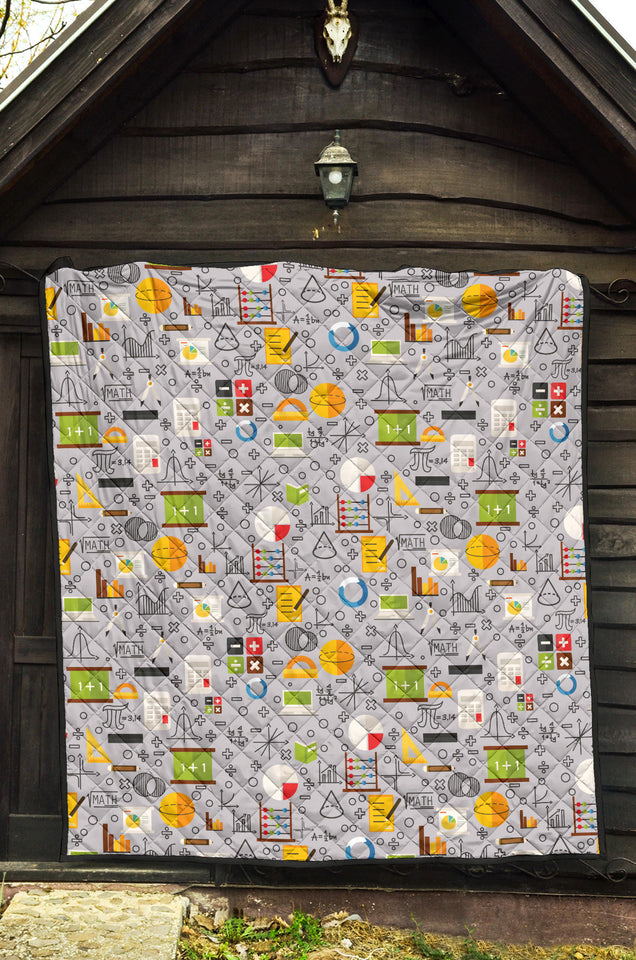 Math Pattern Print Design 04 Premium Quilt