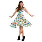 Chemistry Periodic Table Pattern Print Design 05 Sleeveless Midi Dress