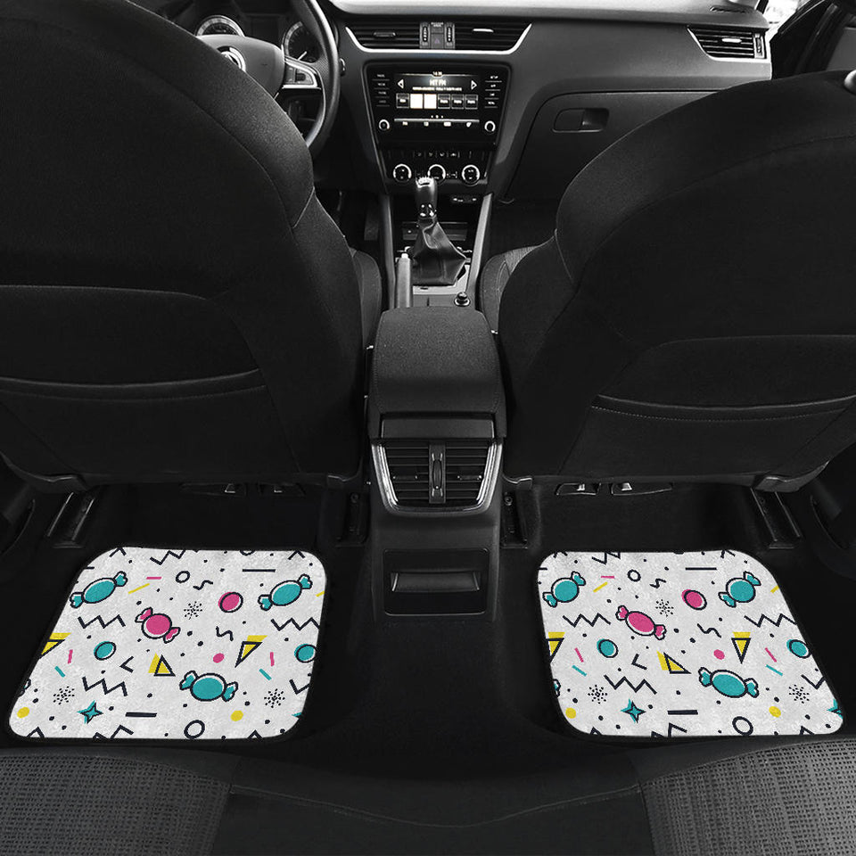 Candy Design Pattern Front And Back Car Mats