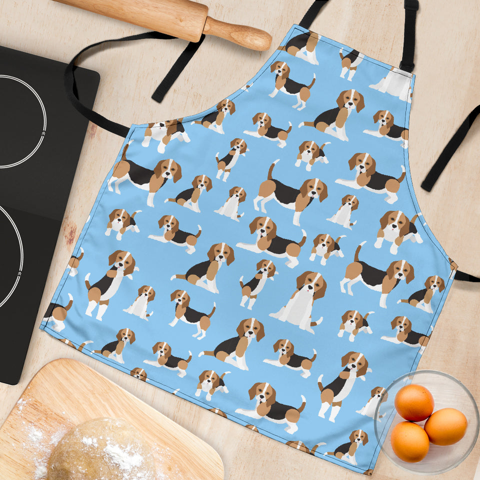 Beagle Dog Blue Background Pattern Adjustable Apron