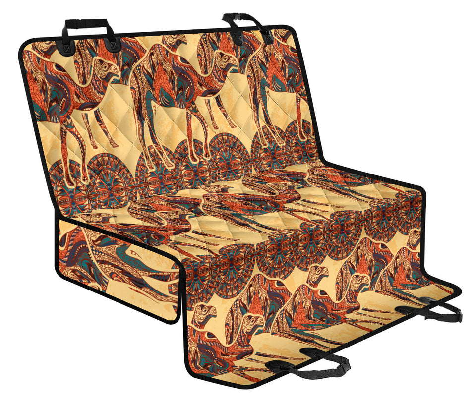 Camel Polynesian Tribal Design Pattern Dog Car Seat Covers