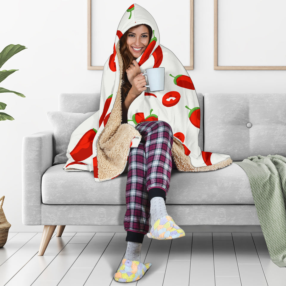 Chili Pattern Hooded Blanket