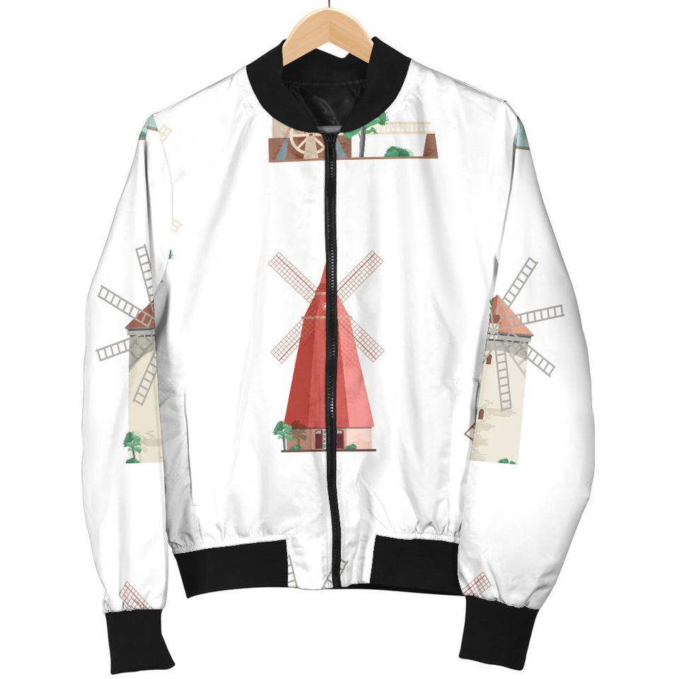 Windmill Design Pattern Women'S Bomber Jacket