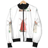 Windmill Design Pattern Women'S Bomber Jacket