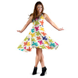 Pigeon Pattern Print Design 01 Sleeveless Midi Dress