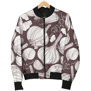 Garlic Bulb Dark Background Women'S Bomber Jacket