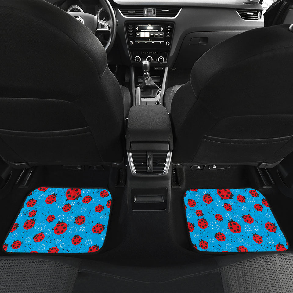 Ladybug Pattern Print Design 02 Front and Back Car Mats
