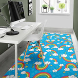 Rainbows Sky Clouds Pattern Area Rug