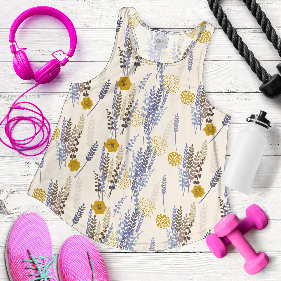 Lavender modern pattern blackground Women Racerback Tank Top