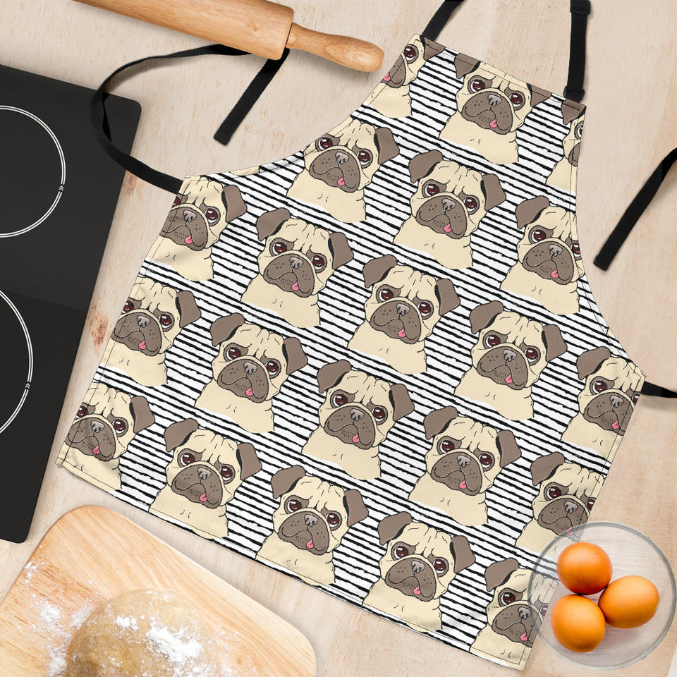 Happy Pug Pattern Adjustable Apron