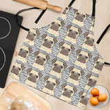 Happy Pug Pattern Adjustable Apron