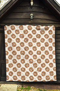Lion Pattern Print Design 01 Premium Quilt