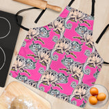 Chameleon Lizard Pattern Pink Background Adjustable Apron