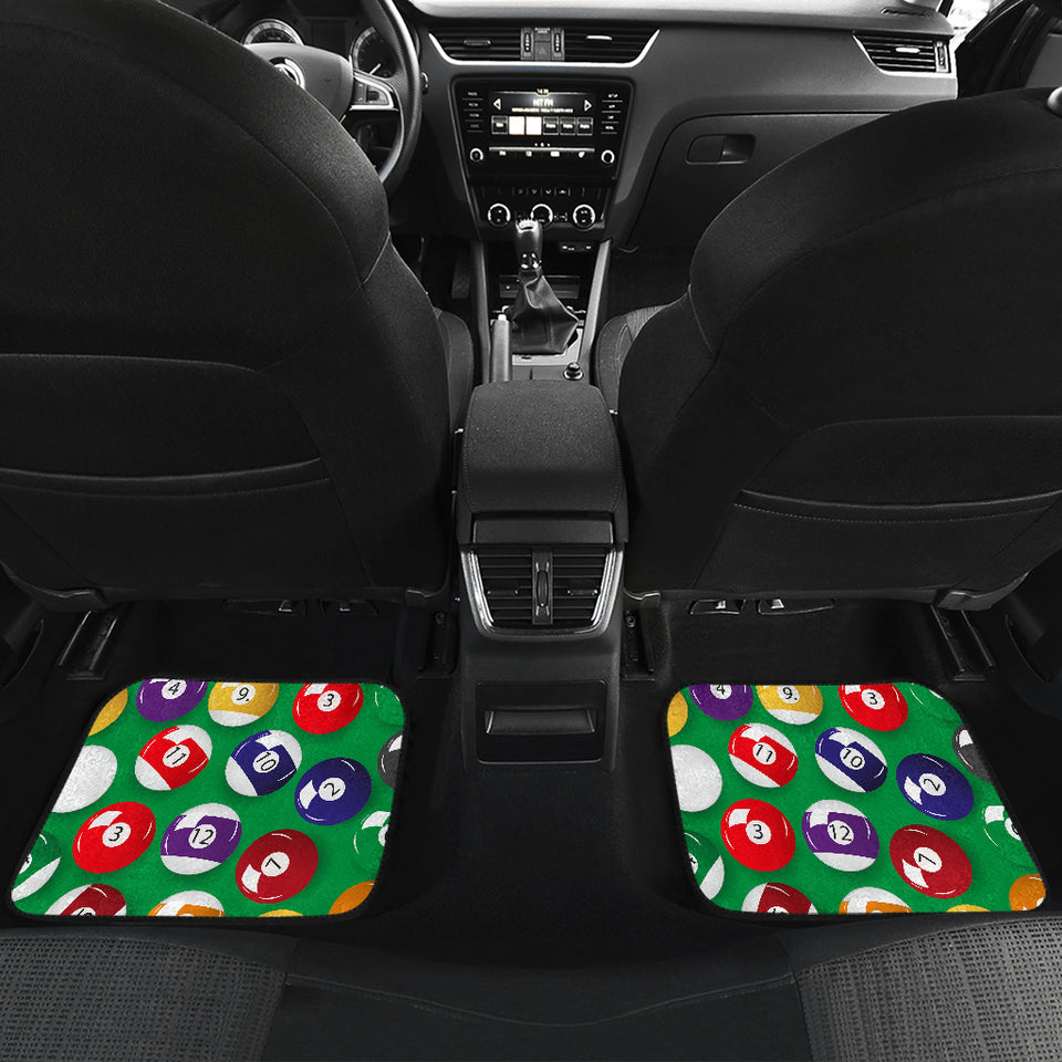 Billiard Ball Pattern Print Design 02 Front and Back Car Mats