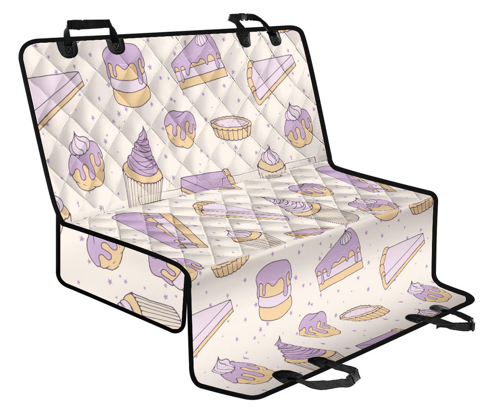 Cakes Pies Tarts Muffins And Eclairs Purple Blueberry Topping Pattern Dog Car Seat Covers