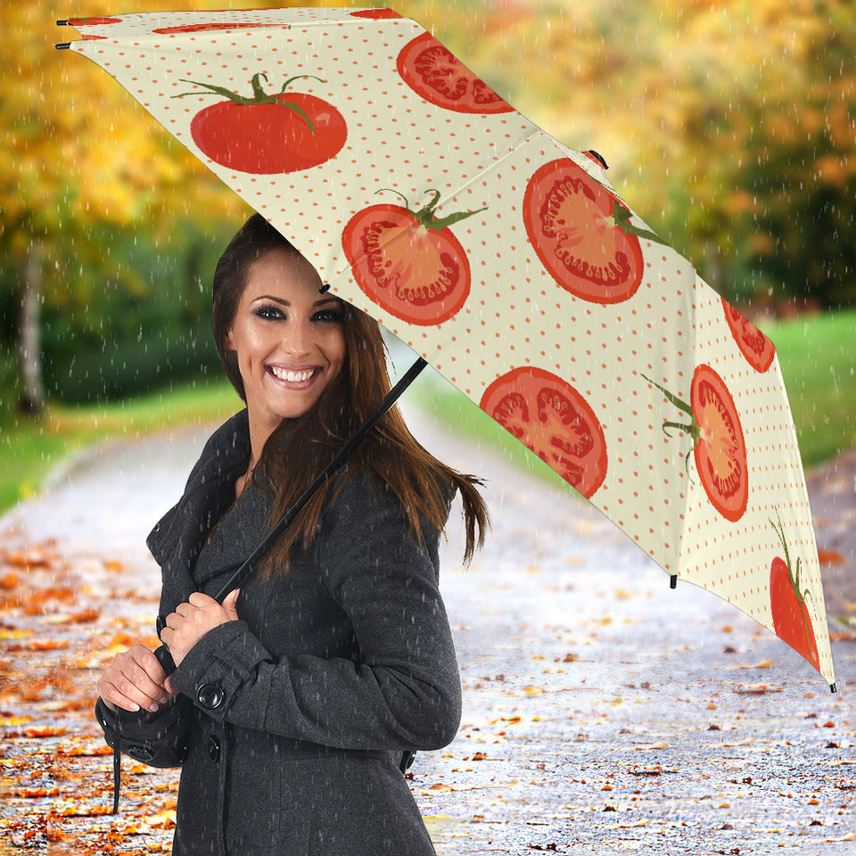 Tomato Dot Background Umbrella