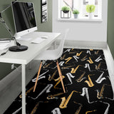 Saxophone Design Pattern Area Rug