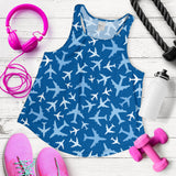 Airplane pattern in the sky Women Racerback Tank Top