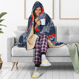 Koi Fish Carp Fishs Hand Drawn Japanese Art Hooded Blanket