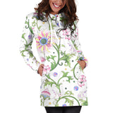 Beautiful Pink Lotus Waterlily Leaves Pattern Women'S Hoodie Dress