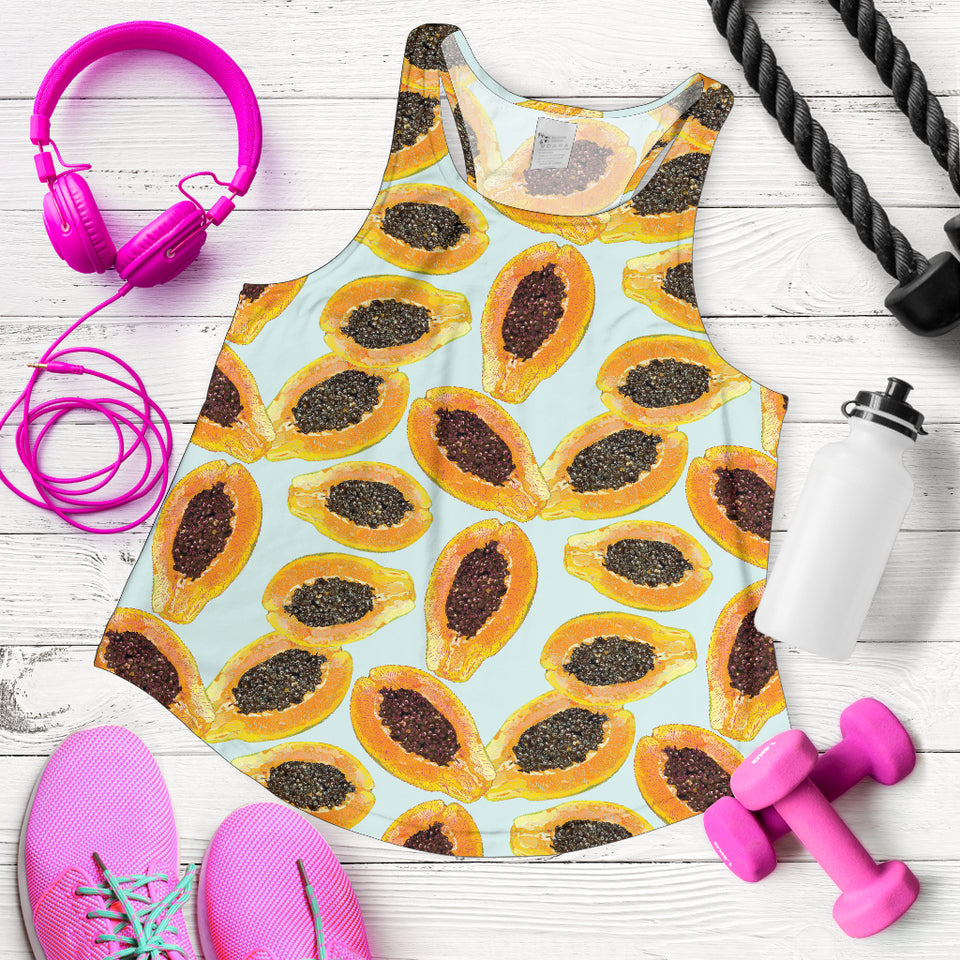 Watercolor papaya pattern Women Racerback Tank Top