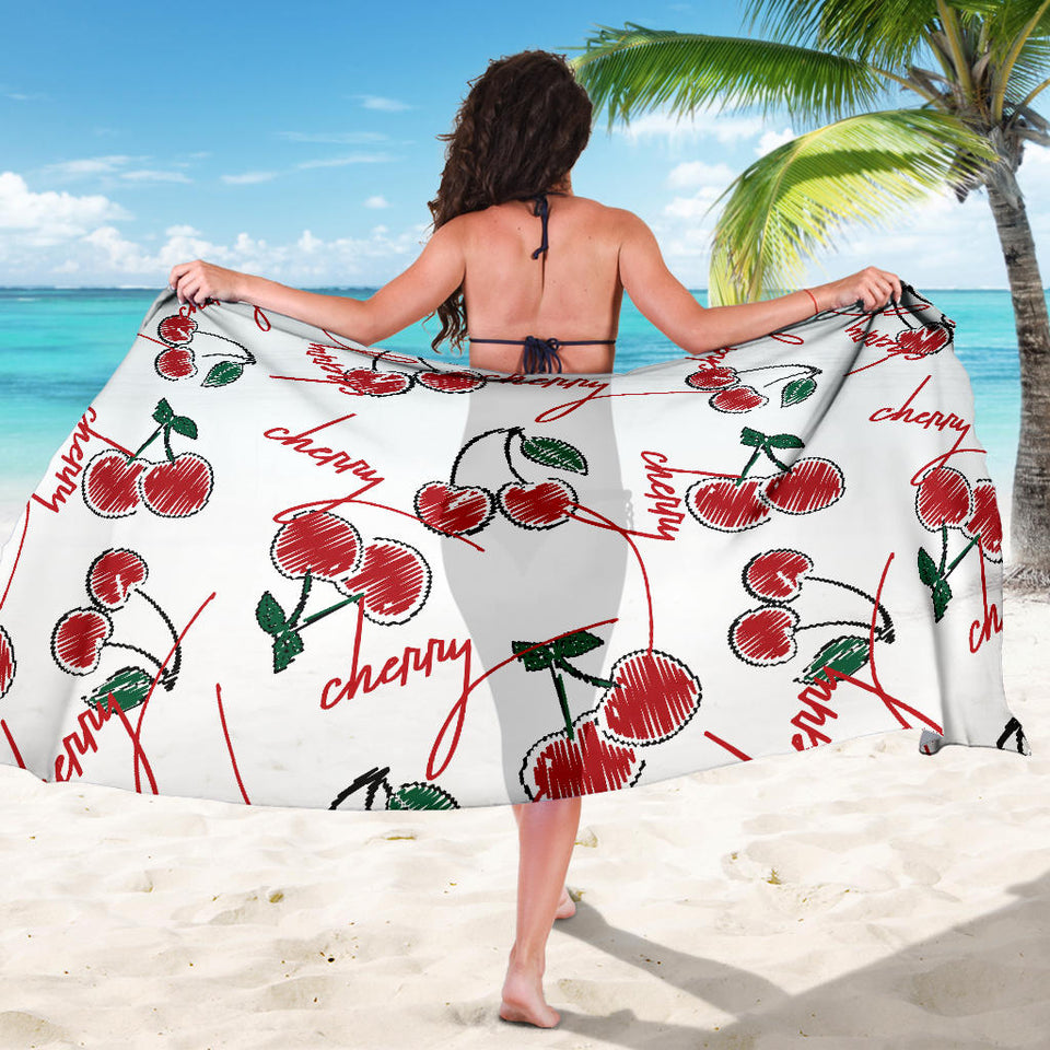 Hand Drawn Cherry Pattern Sarong