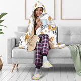 Cute Beagle Dog Pattern Background Hooded Blanket