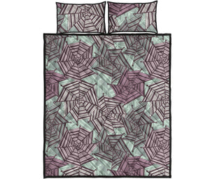 Spider web cobweb design color pattern Quilt Bed Set