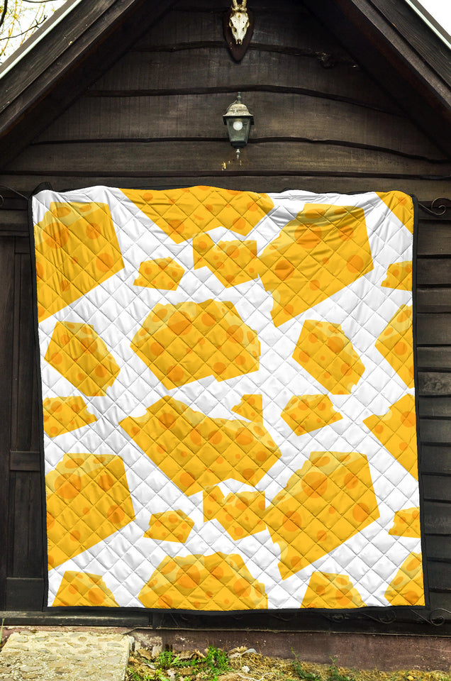 Cheese Slice Pattern Premium Quilt