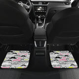 Mustache Beard Pattern Print Design 02 Front and Back Car Mats