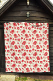 Rose Pattern Print Design 01 Premium Quilt