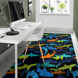 Colorful Shark Area Rug