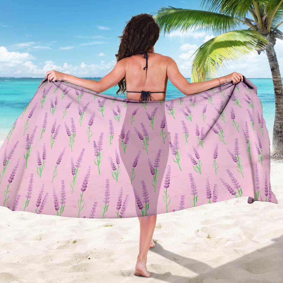 Lavender Pattern Pink Background Sarong