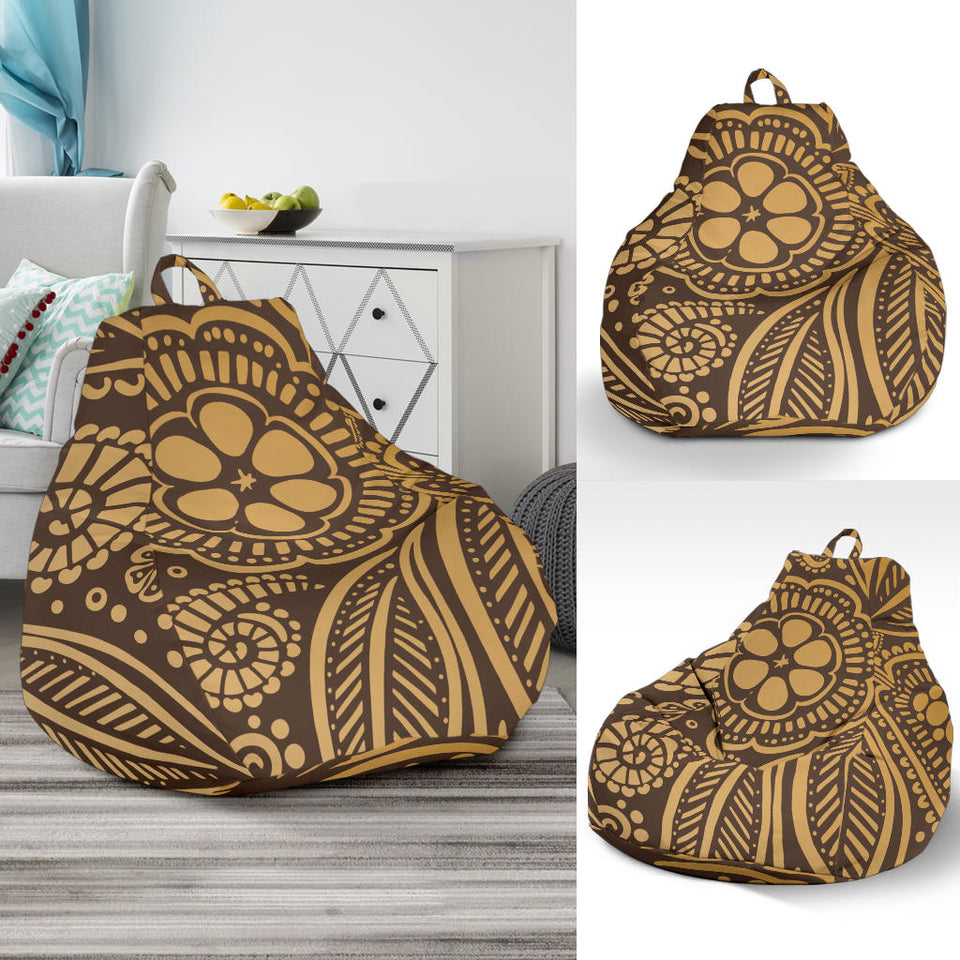 Cocoa Beans Tribal Polynesian Pattern Background Bean Bag Cover