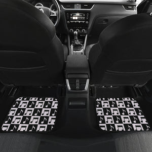 Music Notes Pattern Print Design 01 Front and Back Car Mats