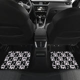 Music Notes Pattern Print Design 01 Front and Back Car Mats