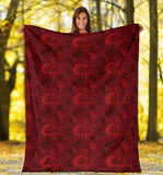 Rose Pattern Print Design 03 Premium Blanket