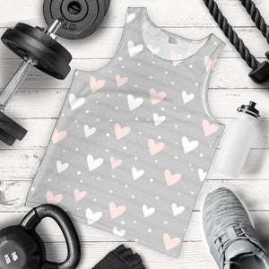 Heart pattern gray background Men Tank Top