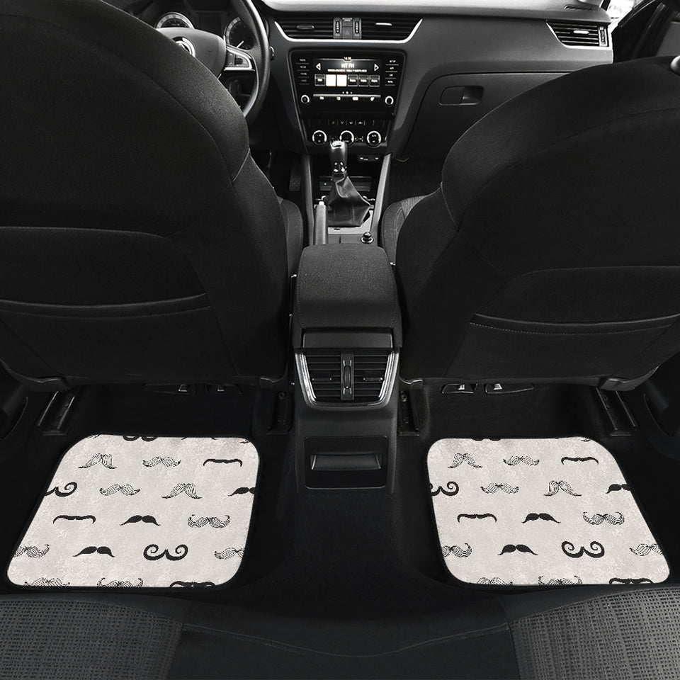Mustache Beard Pattern Print Design 05 Front and Back Car Mats