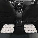 Mustache Beard Pattern Print Design 05 Front and Back Car Mats