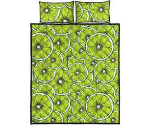 Slices of Lime design pattern Quilt Bed Set