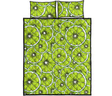 Slices of Lime design pattern Quilt Bed Set