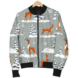 Beautiful Deers Winter Christmas Women'S Bomber Jacket