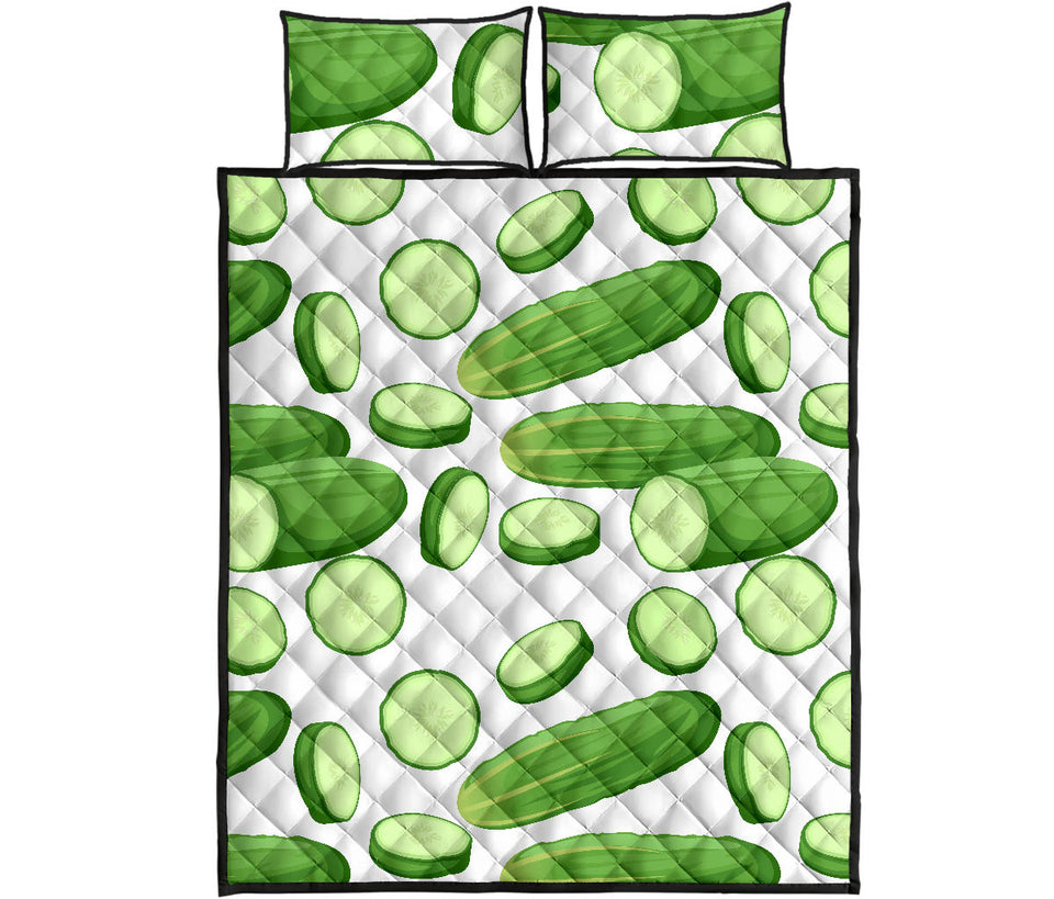 cucumber whole slices pattern Quilt Bed Set