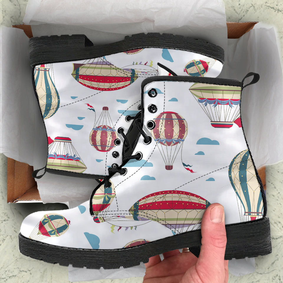 Hot Air Balloon Pattern Leather Boots