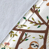 Sloths Hanging On The Tree Pattern Premium Blanket