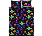 Colorful halloween background Quilt Bed Set