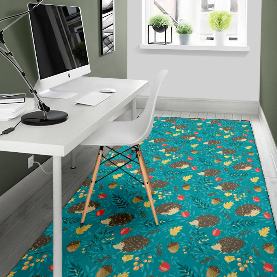 Hedgehog Pattern Print Design 01 Area Rug