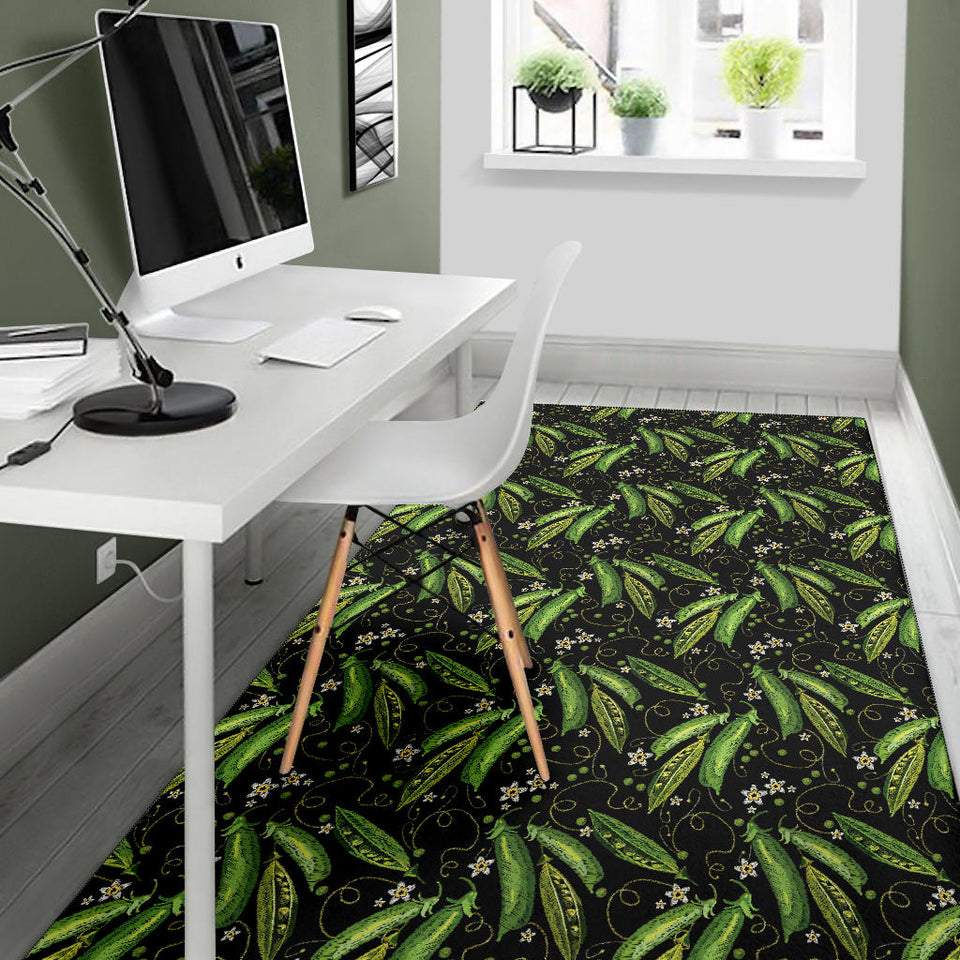 Green Peas Pattern Print Design 02 Area Rug