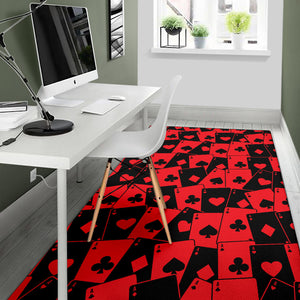 Casino Cards Suits Pattern Print Design 02 Area Rug